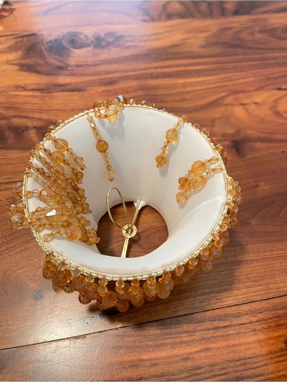 Classic Beige Beaded Table Lamp Shade - Unbranded